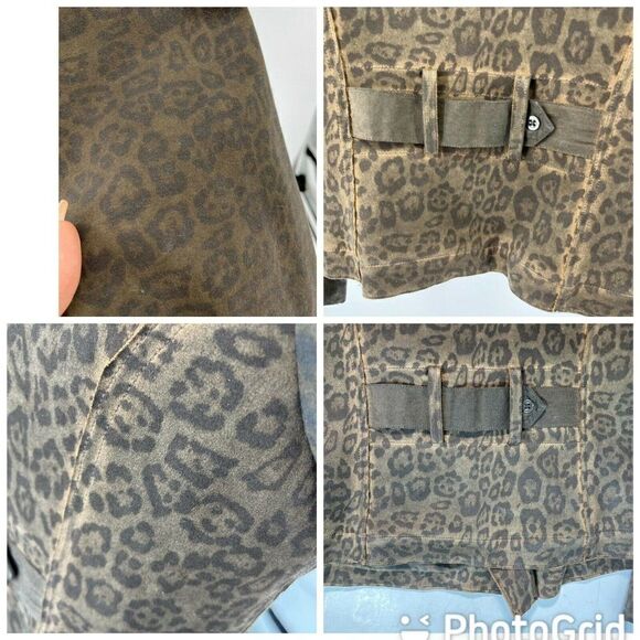 Anthropologie Marrakech Moto Jacket Size Large Animal Print Removable Sherpa - Picture 13 of 14